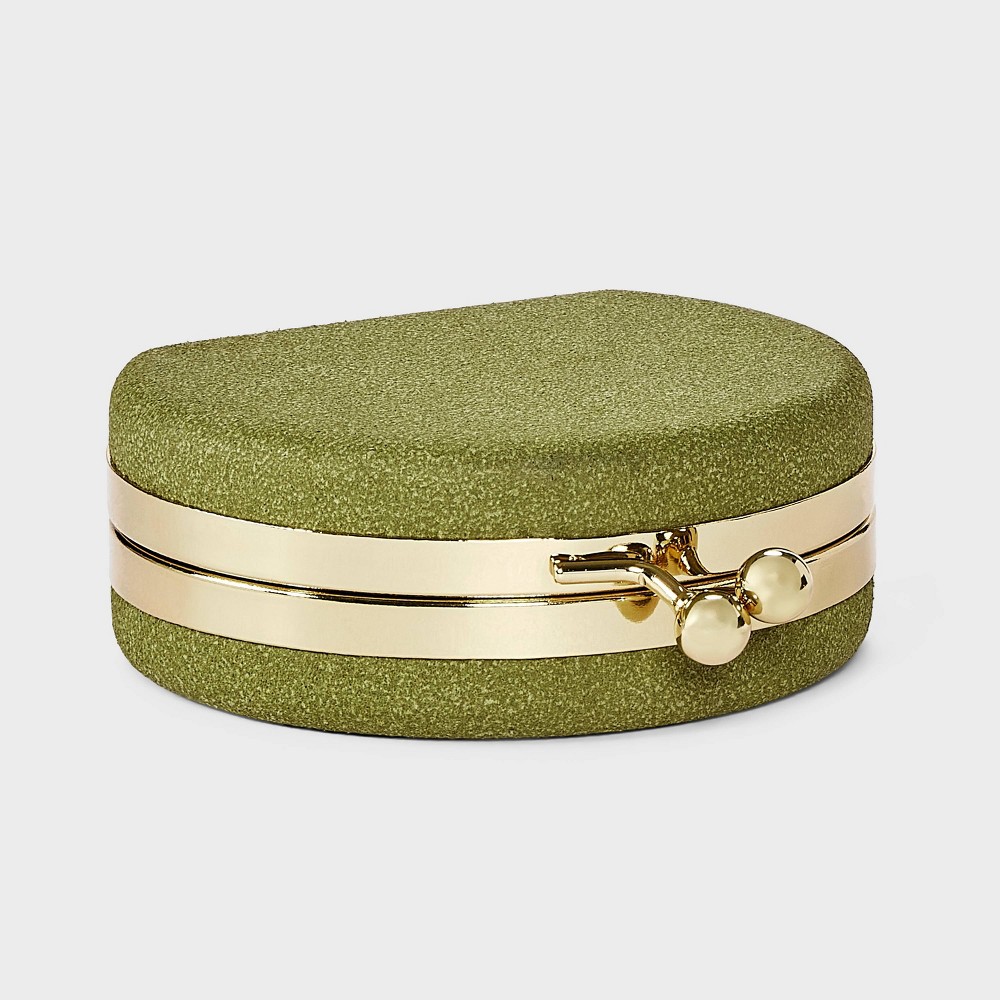 Mini Compact Kiss Lock Travel Jewelry Storage Case - A New Day™ Moss Green