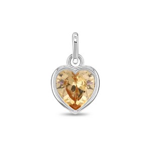 Girls' CZ Birthstone Heart Sterling Silver Charms - In Season Jewelry - 1 of 4