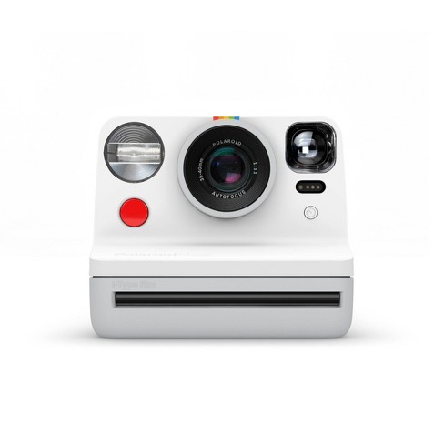 white polaroid camera target