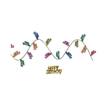 Beistle 25' Gleam 'N Flex Happy Birthday Garland Multicolor 4/Pack 54166