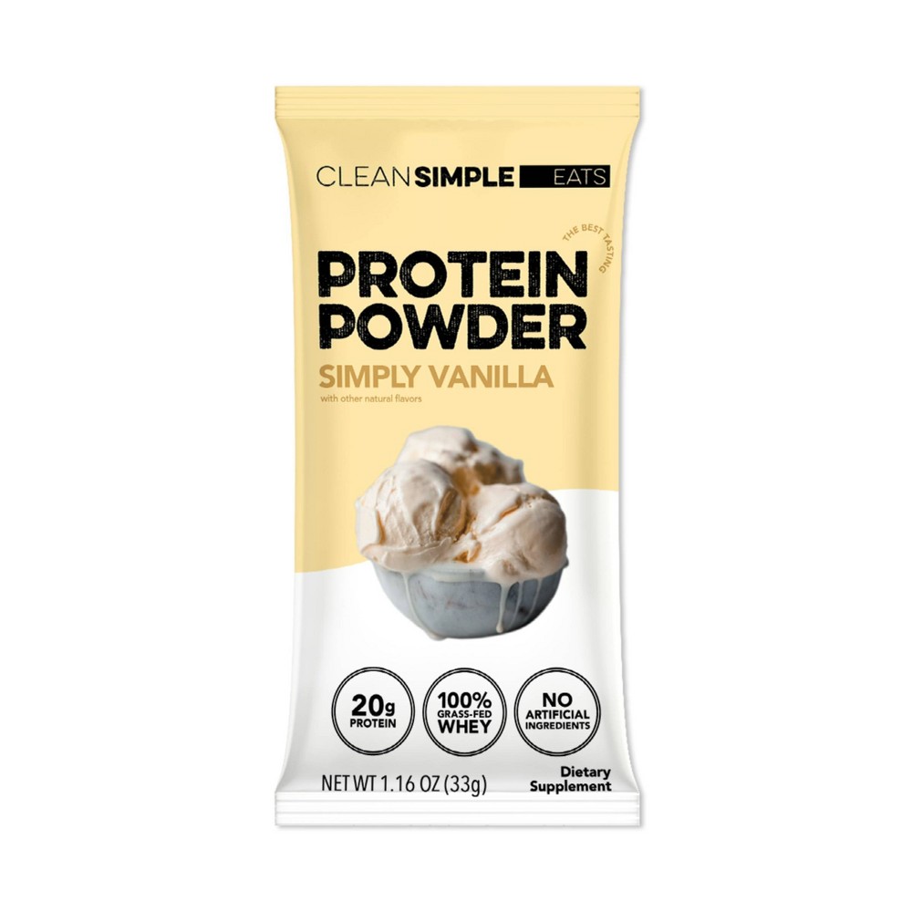 Clean Simple Eats Protein Powder - Simply Vanilla - Whey Protein Isolate - 1.16oz/1 stick