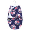 Hudson Baby Infant Girl Plush Faux Fur Swaddle Wrap, Navy Bold Floral, 0-3 Months - 2 of 2