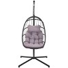 Egg Chair With Stand,Wicker Hanging Patio Egg Chair With UV Resistant Cushion,Outdoor Swing Chair,Egg Chairs For Patio-Cuddlewood - 2 of 4