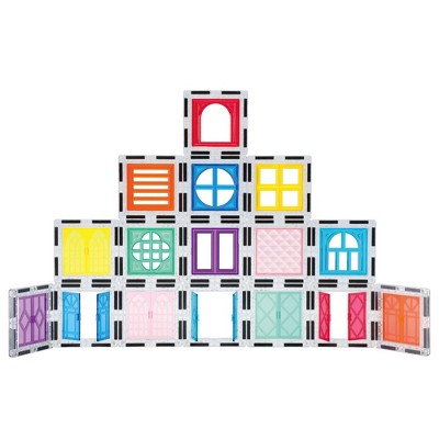 PICASSO-TILES 40 PC Window and Door Clip  Magnetic Tiles, Magnetic Building Blocks for Kids, Magnet for Kids 3+