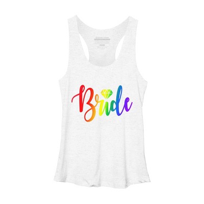 Adult Design By Humans Bride Pride Rainbow Wedding By Anhanva Racerback Tank Top