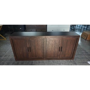 70.8" Sideboard Buffet Cabinet, Mid Century Modern Accent Cabinet with 4 Doors, Wood Coffee Bar Media Console Credenza for Kitchen, Brown - 1 of 1