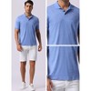 INSPIRE CHIC Men's Stretch Athletic Workout Short Sleeved Golf Heathered Polo Shirt - 4 of 4