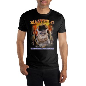 Master-C These Streets Don't Love Me Men's Black T-Shirt Tee Shirt - Rapping Cat - 1 of 1