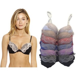 Just Intimates Double Push Up Bras for Women (Pack of 6) - 1 of 4