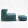 Cesicia 36.6 in-W x 38.6 in-D x 30.1 in-H Black Velvet Bean Bag Seats With Ottoman - 3 of 4