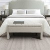 Modern Bed End Bench, Teddy Fabric Entryway Storage Bench with Arms, Upholstered Foot Rest Stool, Window Vanity Bench for Living Room - 4 of 4