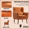 Runesay Chenille Accent Chairs with Pillow, Solid Wood Leg - 3 of 4