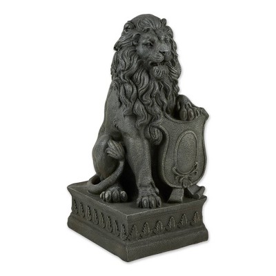 25" Polyresin Lion Guardian Statue Gray - Zingz & Thingz