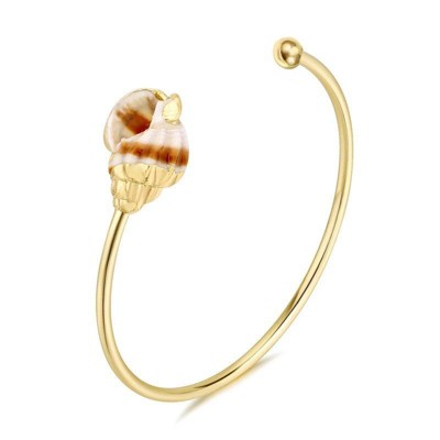 Hollywood Sensation Seashell Bracelet Gold 7 Inches