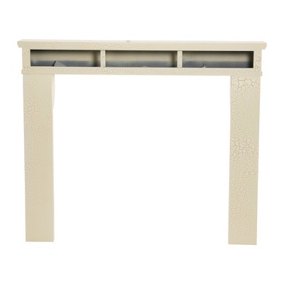 Distressed Cream Wood Wall Mount Fireplace Mantel, 50" Height
