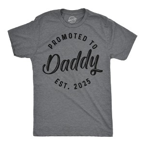 Mens Funny T Shirts Promoted To Daddy 2025 Sarcastic Family New Baby Graphic Tee For Men - Crazy Dog Men's T Shirt - 1 of 4