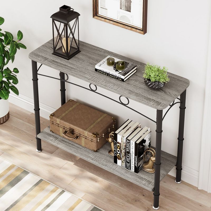 Whizmax Console Table, 41.3" Industrial Entryway Table with Shelf, Narrow Sofa Table for Hallway, Entrance Hall, Corridor, Foyer, Living Room, 4 of 9