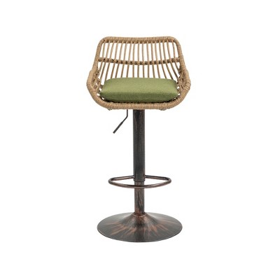 NicBex Set of 2 Bar Stools for Kitchen Island,Rattan Adjustable Counter Bar Stools with Footrest,Bar Chairs for Dining Rooms,Kitchens Islands