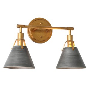 LNC Nero Modern Vanity Lights,Brushed Gray and Antique Gold/Antique Gold and Opal Glass, 2 Light/ 3 Light/4 Light - 1 of 4