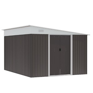 Outsunny 11' x 9' Steel Garden Storage Shed Outdoor Metal Lean To Tool House with Double Sliding Lockable Doors & 2 Air Vents - 1 of 4