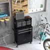Maggift Tool Boxes and Totes, Mobile Cabinet with Wheels and Drawers, Rolling Boxes for Metal Tool of Mechanics Storage, Black, 24.2"*12.9"*25.9" - 2 of 4