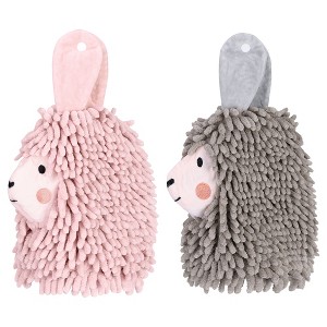 REGALWOVEN Cute Cartoon Alpaca Soft Absorbent Chenille Decorative Hand Towels 2 Pcs - 1 of 4