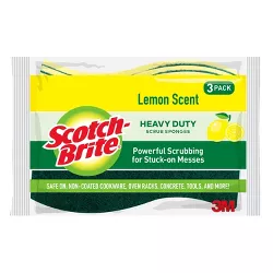 Scotch-Brite Heavy Duty Scrub Sponges Lemon Scent - 3pk