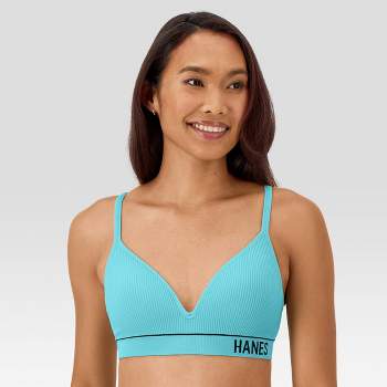 Hanes Women's Comfort Flex Fit Stretch Cotton Bra 2pk H570 - Heather  Gray/blue Xxl : Target