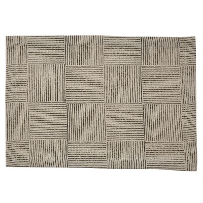 Split P Block Print Placemat Set - Beige