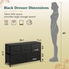 Aoibox Wide 5 Drawer Fabric Dresser Chest Storage Organizer for Bedroom Living Room Hallway Charcoal Black - 3 of 4