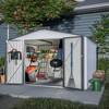 PAGED 8x10 FT Outdoor Storage Shed,All Weather Metal Tool Sheds with Lockable Doors,Durable Garden Shed with Bracing Bar for Sundries,White - 2 of 4