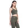 Slickblue Trendy Sweetheart Button Crop Top – Black/Olive, Smocked Back, Perfect for Warm Weather, Sizes S/M/L - 2 of 4