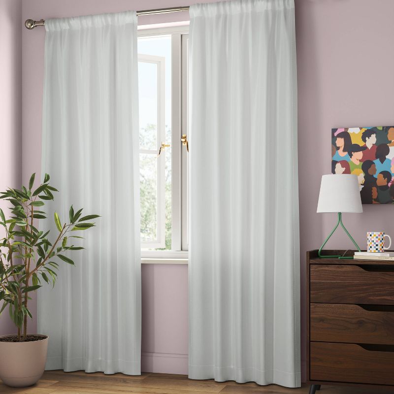 4pk Room Darkening Heathered Window Curtain Panels White - Room Essentials™, 3 of 7