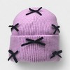 A Little Obsessed Women's Multi Bow Knit Beanie - Soft, Cozy Winter Hat with Bow Accents - 3 of 3