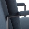 Vynxaria Blue/Dark Gray/ Yellow Accent Chair for One + Double, Metal Armrests & Foam Padding, Ideal for Living, Bedroom, Study Areas - 4 of 4