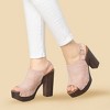 Allegra K Women's Open Toe Buckle Strap Slingback Platform Chunky Heel Sandals - 2 of 4