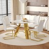 6-Piece Dining Set with Sintered Stone Tabletop and Dining Chairs with Golden Metal Leg - 2 of 4