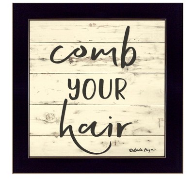 HomeRoots Comb Your Hair Black Framed Print Bathroom Wall Art