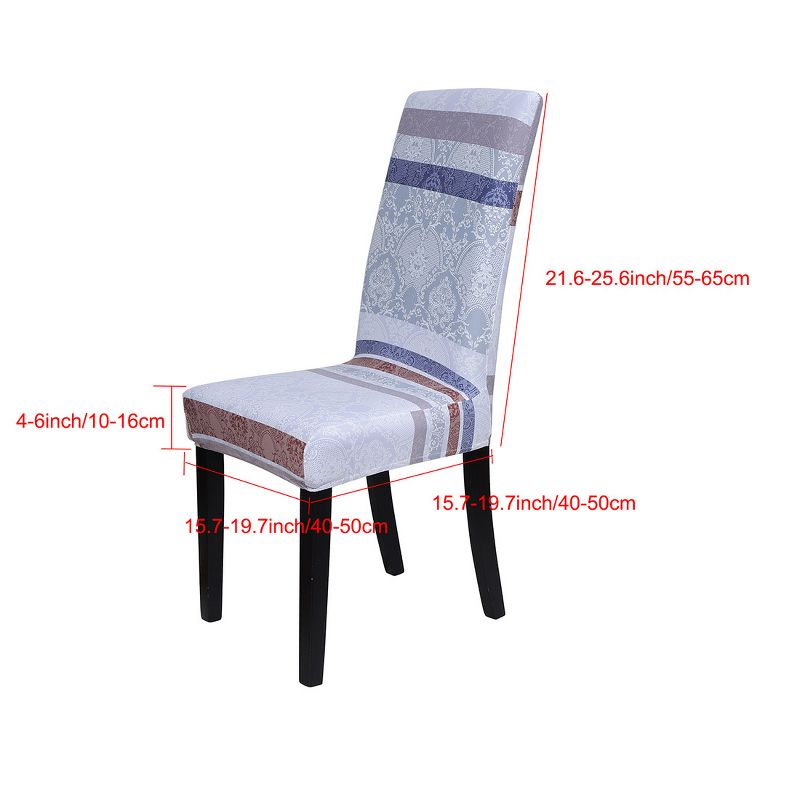 PiccoCasa Elastic Washable Dining Chair Cover Grey and Purple 20"x20" 1 Pc, 3 of 8