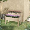 Outsunny 34"x34"x28" Raised Garden Bed 2-Tier Wooden Planter Box for Backyard, Patio to Grow Vegetables, Herbs, and Flowers - 3 of 4