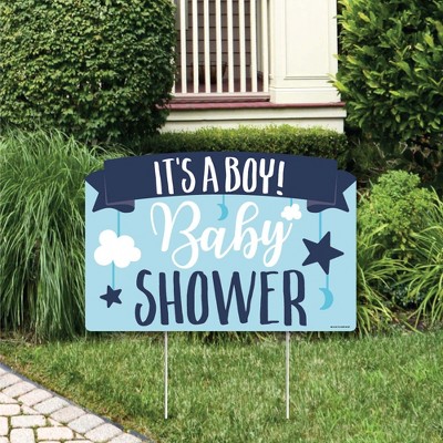 Big Dot of Happiness It's a Boy - Blue Baby Shower Yard Sign Lawn Decorations - Party Yardy Sign