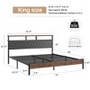 Full/Queen/King Size Wooden Platform Bed Frame with Upholstered Headboard,2 USB Ports, Large Under-Bed Storage,Noise-Free,No Box Spring Needed,Brown - 3 of 4
