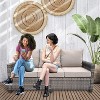 FIONECA 3-Piece Patio Furniture Set ¨C PE Wicker Barrel-Style Sofa Set with Beige Cushions - 3 of 4