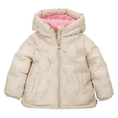 Cozy Rokka&Rolla Puffer Jacket For Baby Girls – Fleece-Lined Winter Coat With Water-Resistant Shell