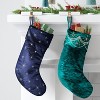21" Christmas Gold Starburst Velvet Stocking Navy - Wondershop™ - 2 of 3
