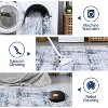 Modern Washable Abstract Rug, Non Slip Non Shedding Carpet, Soft Thin Low Pile Floor Covering, Foldable Mat for Bedroom Nursery Living Room, Blue - 4 of 4