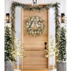 24 Inch Gold Door Wreath with Bow Pine Wreath Front Door Golden Ball Leaf Stems Pinecones Berries Xmas Decorations Indoor - 2 of 4