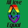 Adult Design By Humans Love is Equal Holding Hands Pride Flag By dnlribeiro88 T-Shirt - 2 of 2