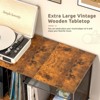 MOEPISY Record Player Stand with Adjustable Divider, Vinyl Storage Holder Up to 200 Albums Retro Brown - 4 of 4