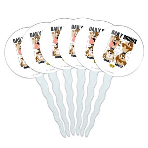 Looney Tunes Taz Daily Moods Cupcake Picks Toppers Decoration Set of 6 - 1 of 4